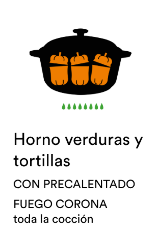 Horno verduras y tortillas